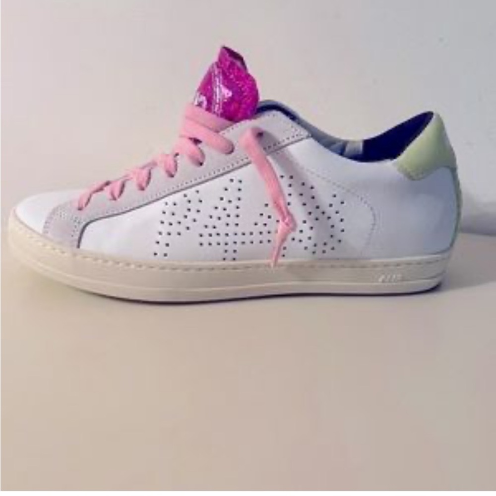 P448 White Sneakers with Pink Laces size 37/6.5 - Picture 10 of 10